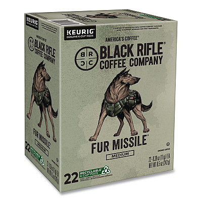 Black Rifle Coffee Company Fur Missile Coffee K-Cups, 22/Box (5510)
