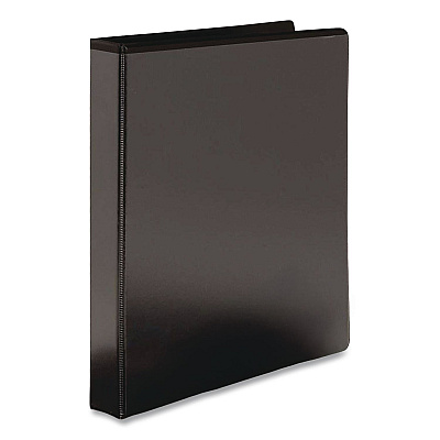 Simply Round Ring View Binder, 3 Rings, 0.5" Capacity, Black, 12/Carton (2373821683)
