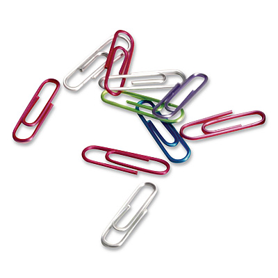 Officemate Paper Clips, #2, Vinyl Coated, Assorted Translucent Colors, 600/Pack (509946)