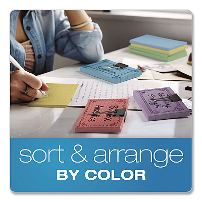 Oxford Ruled Index Cards, 3 x 5, Assorted Colors, 3,000/Carton (40280CT)