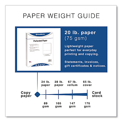 Printworks Perforated Paper, 92 Bright, Perforated 3.63 from Bottom, 24 lb Bond Weight, 8.5 x 11, White, 500 Sheets/Ream, 5 Reams/Carton (04134)