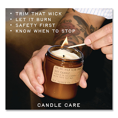 P.F. Candle Co. Sandalwood Rose Soy Candle, 40 to 50 Hours Burn Time, 2.9" d x 3.5" h, 7.2 oz, Amber (SC32)