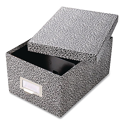 Pendaflex Index Card File Box, Holds 1,000 4 x 6 Cards, 6.63 x 11.63 x 5, Fiberboard, Black Agate (94BLA)