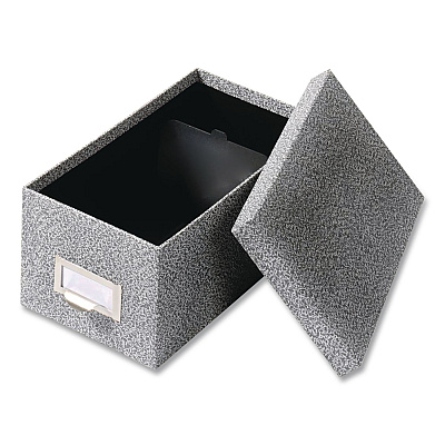 Pendaflex Index Card File Box, Holds 1,000 4 x 6 Cards, 6.63 x 11.63 x 5, Fiberboard, Black Agate (94BLA)