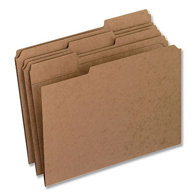Pendaflex Reinforced Top-Tab File Folders, 2/5-Cut Tabs, Letter, Brown Kraft, 100/Box (RK15225RE)
