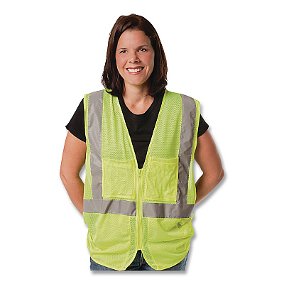 PIP ANSI Class 2 Hook and Loop Safety Vest, Large, Lime (302MVGLYL)