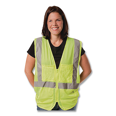 PIP ANSI Class 2 Hook and Loop Safety Vest, Medium, Lime (302MVGLYM)