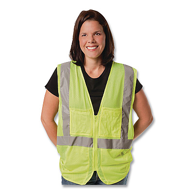 PIP ANSI Class 2 Hook and Loop Safety Vest, X-Large, Lime (302MVGLYXL)