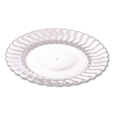 Fineline Settings Flairware Dinner Plate, 10.25" dia, Clear, 144/Carton (210CL)