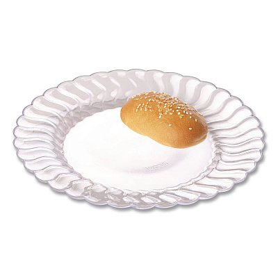 Fineline Settings Flairware Dinner Plate, 10.25" dia, Clear, 144/Carton (210CL)