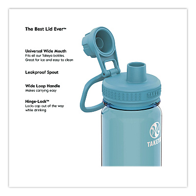 TAKEYA Tritan Plastic Water Bottle, 24 oz, Breezy Blue (50401)