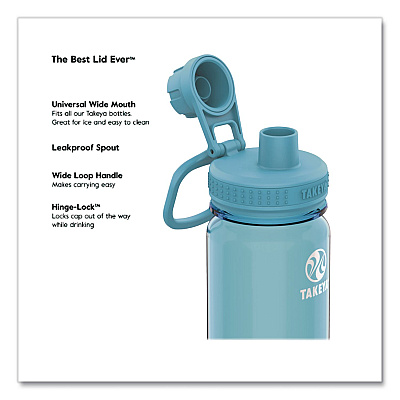 TAKEYA Tritan Plastic Water Bottle, 40 oz, Breezy Blue (50409)
