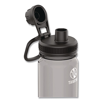 TAKEYA Tritan Plastic Water Bottle, 40 oz, Stormy Black (50412)