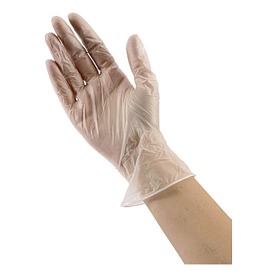 AMBITEX V200 Series Powder-Free Vinyl Exam Gloves, Medium, 4 mil Thick, 9" Long, Clear, 100/Box, 10 Boxes/Carton (VMD200CT)