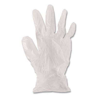 AMBITEX V200 Series Powder-Free Vinyl Exam Gloves, Small, 4 mil Thick, 9" Long, Clear, 100/Box, 10 Boxes/Carton (VSM200CT)