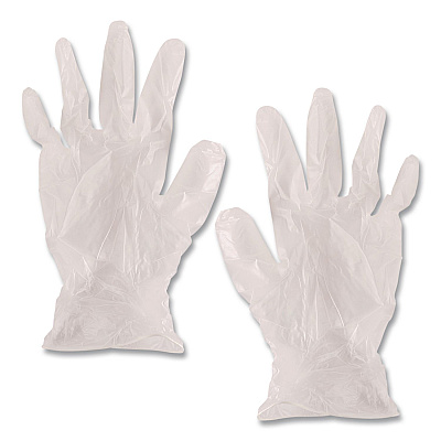 AMBITEX V200 Series Powder-Free Vinyl Exam Gloves, Small, 4 mil Thick, 9" Long, Clear, 100/Box, 10 Boxes/Carton (VSM200CT)