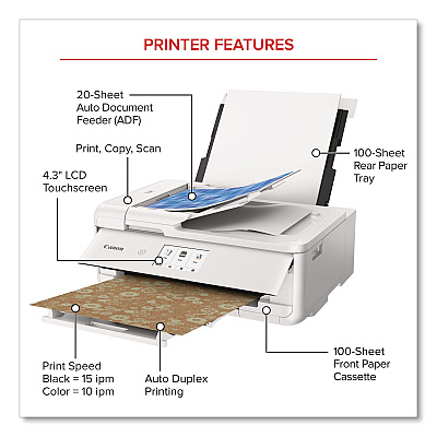 Canon PIXMA TS9521Ca Inkjet Printer, Copy/Print/Scan (2988C052)