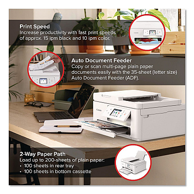 Canon PIXMA TR7820 Inkjet Printer, Copy/Print/Scan (6258C002)