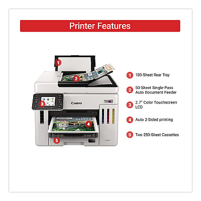 Canon MegaTank GX7120 All-in-One Printer, Copy/Fax/Print/Scan (6880C002)