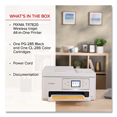 Canon PIXMA TR7820 Inkjet Printer, Copy/Print/Scan (6258C002)