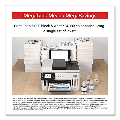 Canon MegaTank GX6120 All-in-One Printer, Copy/Print/Scan (6882C002)