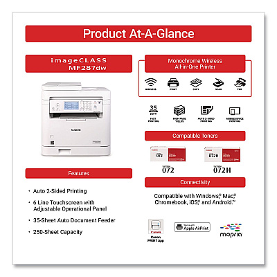 Canon imageCLASS MF287dw, Copy/Fax/Print/Scan (6354C011)