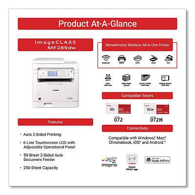 Canon imageCLASS MF289dw, Copy/Fax/Print/Scan (6354C005)