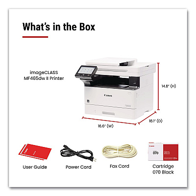 Canon imageCLASS MF465dw II Laser Printer, Copy/Fax/Print/Scan (7188C006)