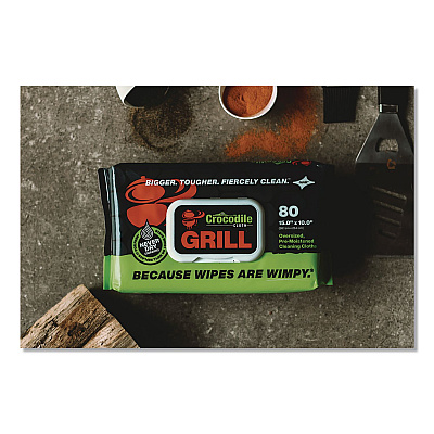 Crocodile Cloth Grill Cleaning Cloths, 10 x 15, White, 80/Pack (6600080)