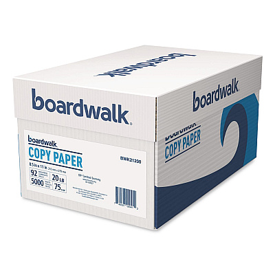 Boardwalk Copy Paper, 92 Bright, 20 lb Bond Weight, 8.5 x 11, White, 500 Sheets/Ream, 10 Reams/Carton, 40 Cartons/Pallet (21200PLT)