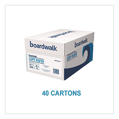 Boardwalk Copy Paper, 92 Bright, 20 lb Bond Weight, 8.5 x 11, White, 500 Sheets/Ream, 10 Reams/Carton, 40 Cartons/Pallet (21200PLT)