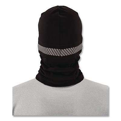 ergodyne N-Ferno 6831 Reflective Balaclava Face Mask 3-in-1, Polyester, One Size Fits Most, Black (16861)