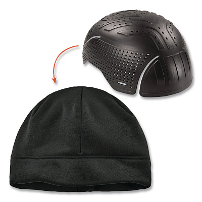 ergodyne N-Ferno 6808ZI Zippered Winter Beanie Hat with Bump Cap, One Size Fits Most, Black (16911)