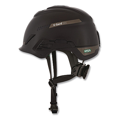 MSA V-Gard H1 Safety Helmet, Brimless, Fas-Trac III Pivot Ratchet Suspension, One Size Fits Most (6.5 to 8), Black (10194798)