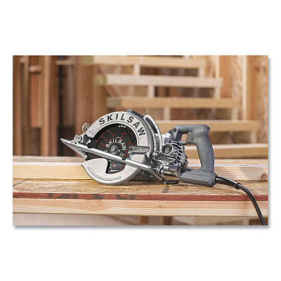 7-1/4" Aluminum Worm Drive Circular Saw with Carbide Blade, 0 to +51 Degree Bevel Range, 24 T Blade (SPT77W01)