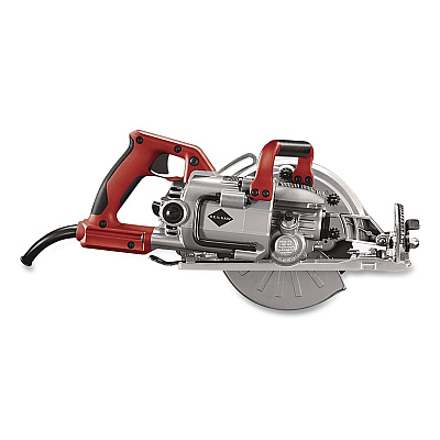 7-1/4" Lightweight Magnesium Worm Drive Circular Saw with Carbide Blade, 2,800 SPM, 0 to +53 Degree Bevel Range, 24 T Blade (SPT77WML01)