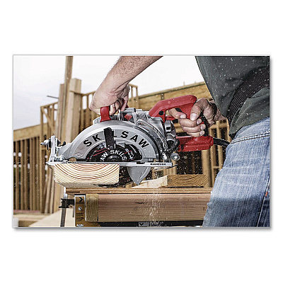 7-1/4" Lightweight Magnesium Worm Drive Circular Saw with Carbide Blade, 2,800 SPM, 0 to +53 Degree Bevel Range, 24 T Blade (SPT77WML01)