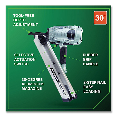 HPT 30 Degree Paper Collated 3.5" Strip Framing Nailer (NR90ADS1M)