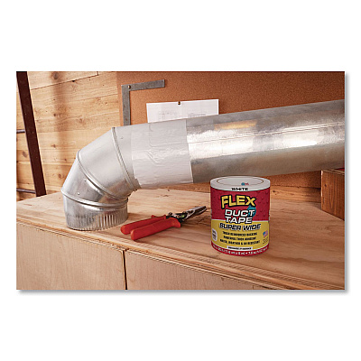Flex Super Wide Duct Tape, 4" Core, 39 mil Thick, 4.6" x 20 ft, White, 6/Carton (DTWHTR4620)