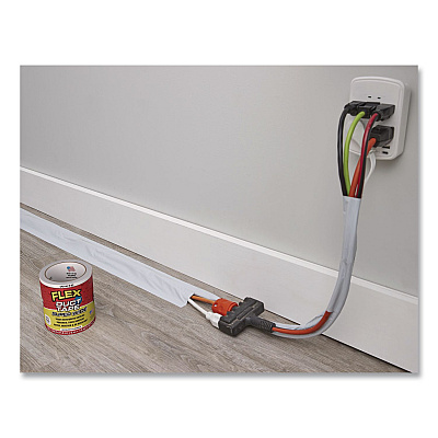 Flex Super Wide Duct Tape, 4" Core, 39 mil Thick, 4.6" x 20 ft, White, 6/Carton (DTWHTR4620)