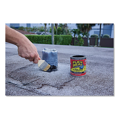 Flex Seal Liquid Rubber Sealant Coating Liquid, 16 oz Can, Dries Black, 6/Carton (LFSBLKR16)