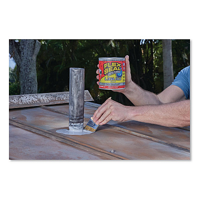Flex Seal Liquid Rubber Sealant Coating Liquid, 32 oz Can, Dries Gray, 6/Carton (LFSGRYR32)