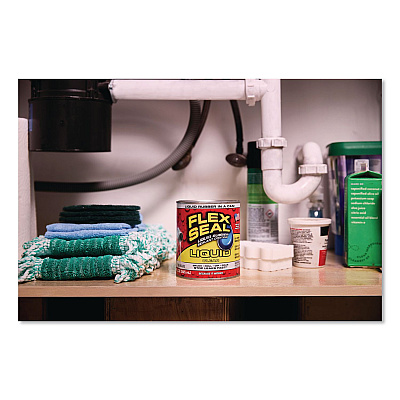 Flex Seal Liquid Rubber Sealant Coating Liquid, 32 oz Can, Dries Clear, 6/Carton (LFSCLRR32)