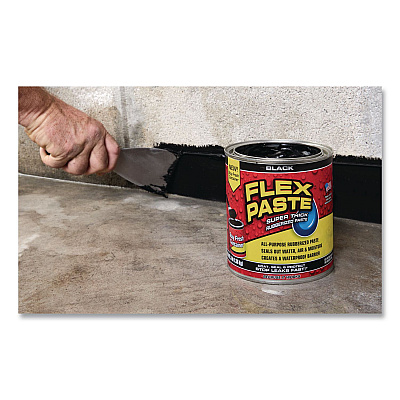 Flex Paste Super Thick Rubberized Paste, 3 lb Can, Dries Black, 4/Carton (PFSBLKR32)