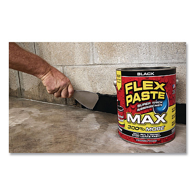 Flex Paste Super Thick Rubberized Paste Max, 12 lb Can, Dries Black, 2/Carton (PFSMAXBLK01)
