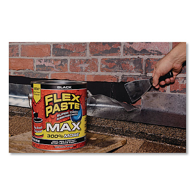 Flex Paste Super Thick Rubberized Paste Max, 12 lb Can, Dries Black, 2/Carton (PFSMAXBLK01)