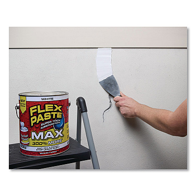 Flex Paste Super Thick Rubberized Paste Max, 12 lb Can, Dries White, 2/Carton (PFSMAXWHT01)