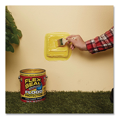 Flex Seal Liquid Flood Protection, 122 oz Can, Dries Yellow, 2/Carton (RLSYELR01)