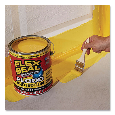 Flex Seal Liquid Flood Protection, 122 oz Can, Dries Yellow, 2/Carton (RLSYELR01)