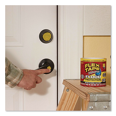 Flex Tape Removable Rubberized Waterproof Flood Protection Tape, 3.75" x 20 ft, Yellow, 6/Carton (RTSYELR0420)
